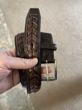Brighton Laced Woven Men  s Leather Belt Size 36 M20678