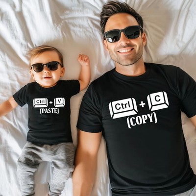 Copy Paste T-Shirt Vater Sohn Tochter Baby Mutter Familien Shirt Love Strg C