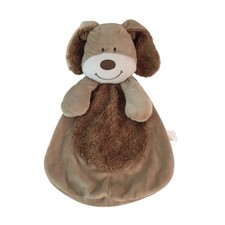 Baby Gear Puppy Dog Security Blanket Lovey 14" Tan Brown Flat Plush Squeeker Paw