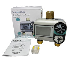 QUOBAS 2 Zone Sprinkler Timer with Brass Inlet & Outlet, Programmable Water T...