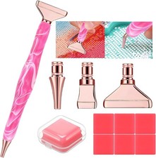 14-Piece Ergonomic Diamond Art Pen Set with Stainless Steel Tips, Multicolor Ink