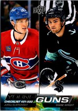 2022-23 Upper Deck #500 Young Guns Checklist (Juraj Slafkovsky / Shane Wright)
