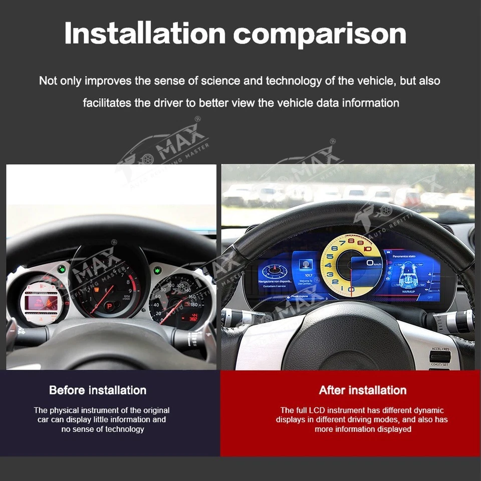 Para Nissan 350Z 370Z 2002-2008 Coche LCD Tablero Digital Panel Cluster Virtual Foto 2 de 4