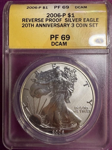 2006-P American Silver Eagle Reverse Proof 20th Anniver- ANACS PF69 DCAM- B49450