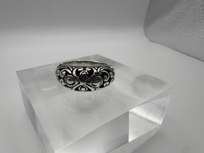 925 Sterling Silver Vintage Flower Ornate Band Ring Size 8 Statement Unique