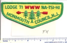 NA-TSI-HI  LODGE 71  F4  FLAP  NEW JERSEY OA MINT  BSA