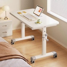 Laptop Computer Desk on Wheels Home Office Stand Table Crank Height Adjustable