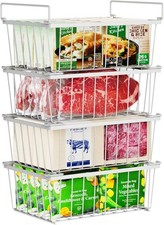Chest Freezer Baskets - 4 Pcs Stackable Freezer Baskets for 142L Deep Freezers