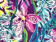 LILLY PULITZER Fabric-Cotton Poplin-PIGMENT PARTY ALL THE TIDE- 57" wide -BTY