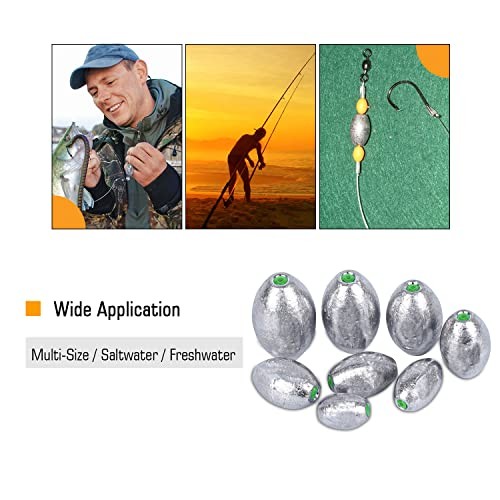 Removable Egg Lead Fishing Sinkers Saltwater Fishing Size14 (4.3oz.) 4 pcs - Picture 6 of 7