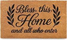 Bless This Home and All Who Enter Doormat 30X17 Inch, Blessed Door Mat for Cover