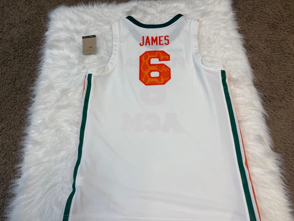 Camiseta deportiva de baloncesto para hombre Nike Florida A&M Rattlers blanca Lebron James Foto 4 de 4