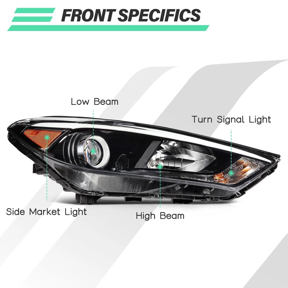Fitfor 2016 2017 2018 Hyundai Tucson LED DRL Headlights Assembly w/Projector L+R Foto 2 de 4
