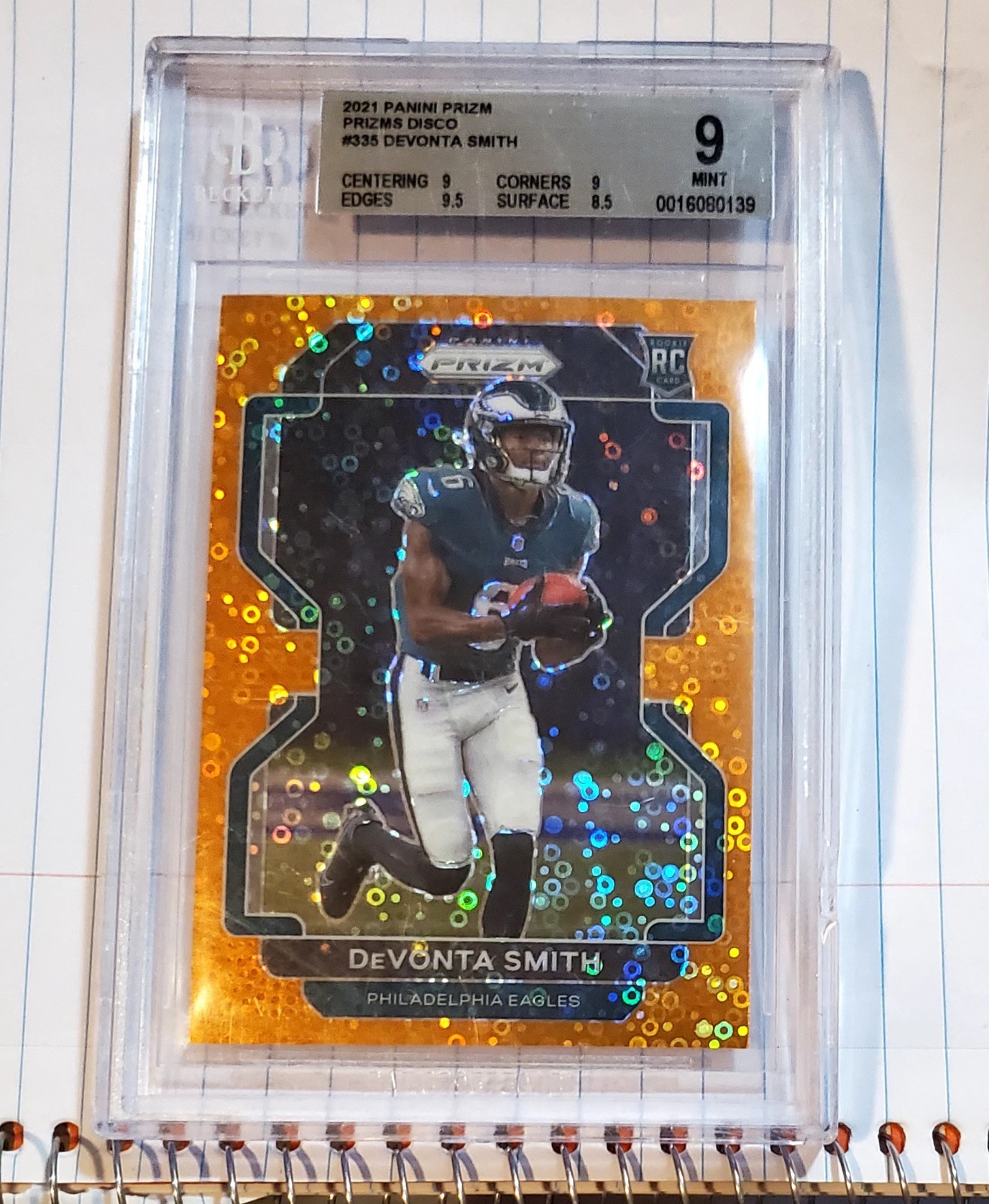 2021 Panini Prizm - Rookie Devonta Smith #335 Orange Disco Prizm (RC)