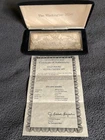 a 1996 Half Pound .999 pure Silver Certificate from the Washington Mint