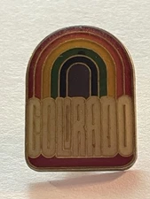 Vintage Colorado Hat Pin with Rainbow 1”