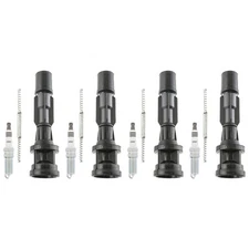 NGK 4 Ruthenium HX H. I. Spark Plugs & Denso Coil Boots Kit for Mazda 3 2.3L L4