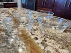 Set of 4 Pyrex 464 Scalloped Edge 3 Ring Cups Ramekins Bowls 10oz 300ml
