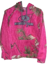 Mossy Oak Sz M Pullover Hoodie Sweatshirt  Womens  Pink Camo Fleece Lined