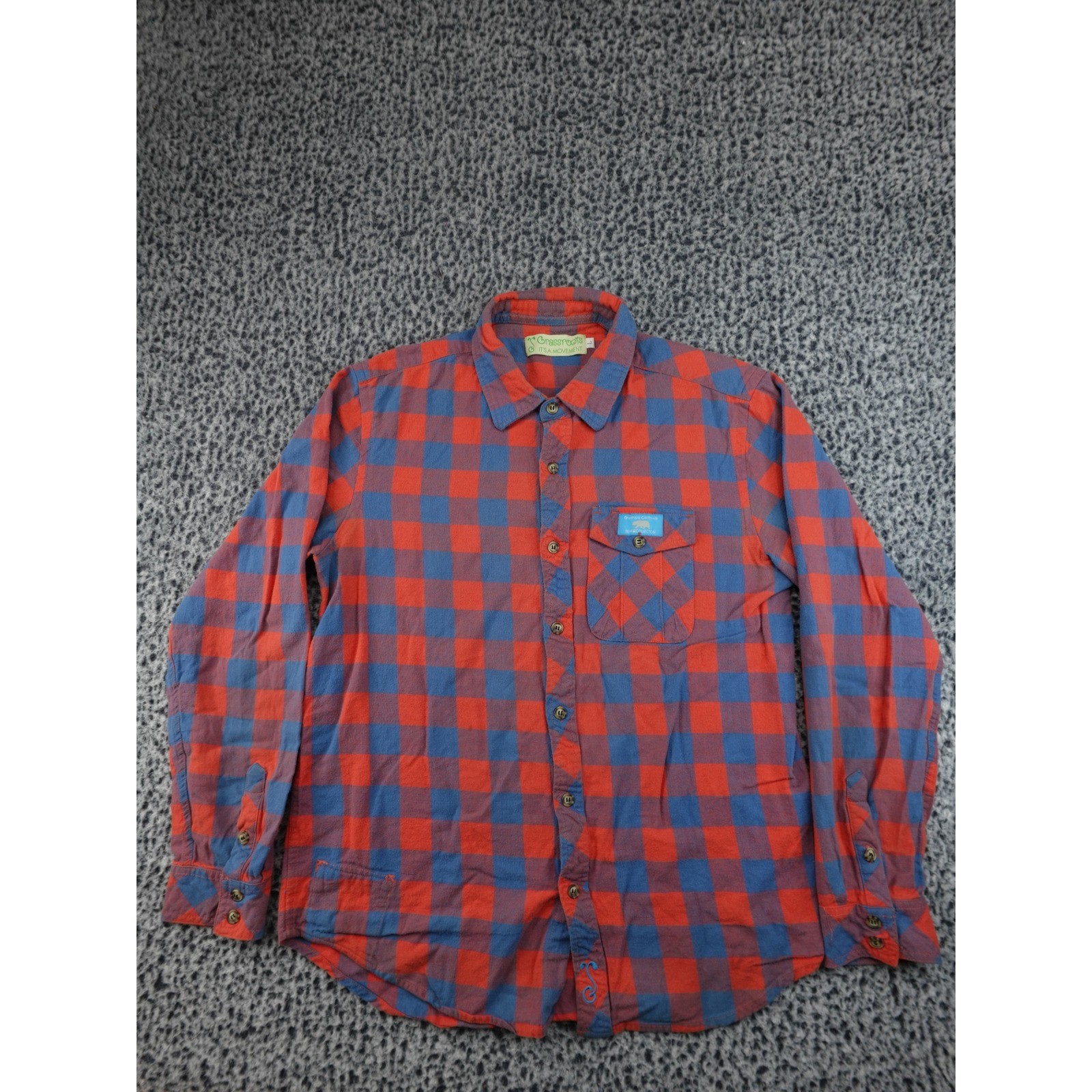 Bear Collection Flannel Shirt Red Blue Plaid