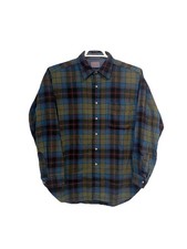 Vintage Pendleton Wool Flannel Shirt USA Plaid Button Up Men s Large Green Blue