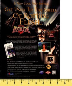 Atlus Virtual Hydlide Sega Saturn Vintage 1995 Magazine Print Ad 8x11 Retro RPG