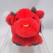 puffkins plushy toys Bruno Bull Red VTG Swibco 6651 1998 DOB 2-17-98 TAGS