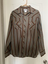 Vintage Wrangler Shirt Men's XL Wrancher Western Pearl Snap Cowboy    B26-10