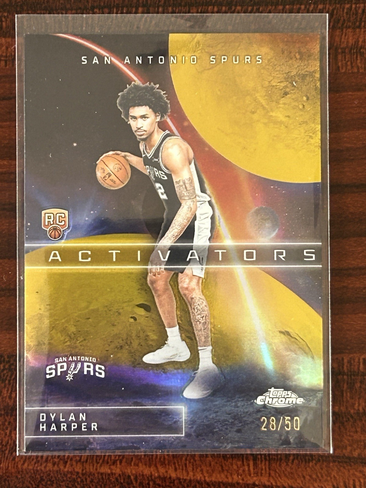 2025-26 Topps Chrome Dylan Harper Rookie RC Activators Gold Refractor SPURS /50