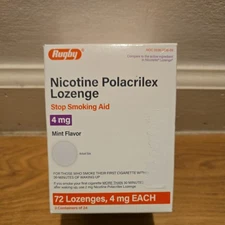 Rugby Nicotine Polacrilex Lozenge mint flavor brand new 4mg 72 lozenges