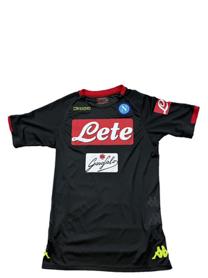 Kappa Schwarz Fußball Trikot Herren S Kurzarm Roter Besatz Athletic