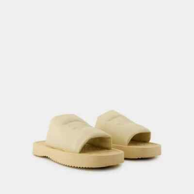 Burberry Knight Men Slab Slides Beige Leather Size 11 New Burberry Men Leather Slides Knight Slab Beige Size 11 New | eBay main image 3
