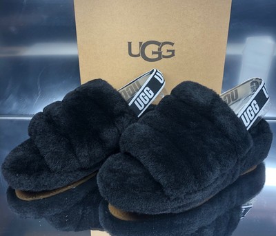 New UGG Australia Women's Fluff Yeah Slide Slipper Sandals Shoes 1095119 Black 7 | eBay