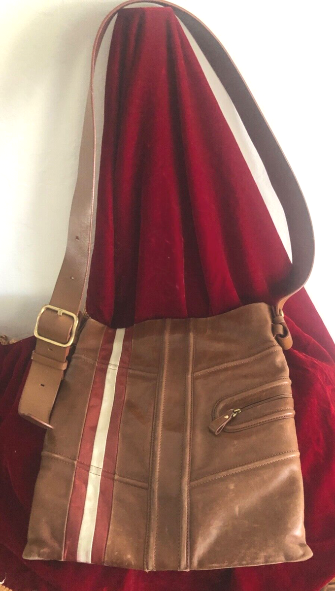 Bally Vintage Brown Leather Backpack Red White Stripe Straps Italy Bally – Bally Leather Travel Bag in Barcelona or Shop Online  main image 4