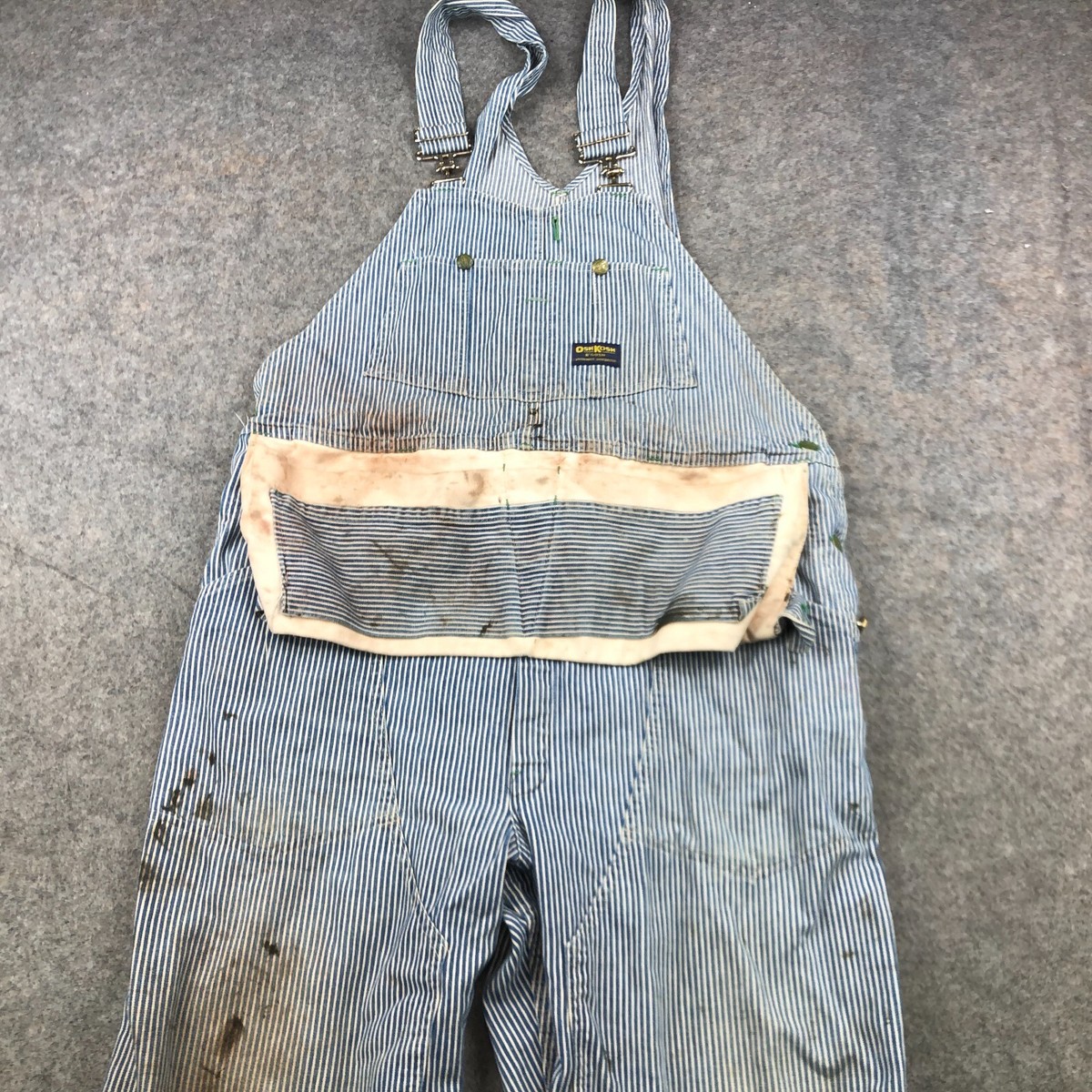 Vintage OSHKOSH B'OSH Overalls 42x32 Striped Vestbak Union Made
