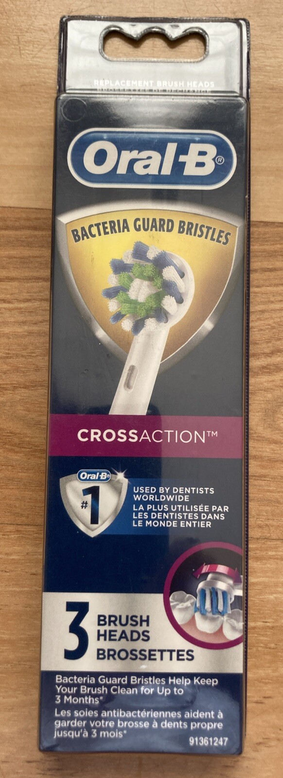 Oral-B CrossAction Toothbrush Replacement Brush Heads 3 BACTERIA GUARD