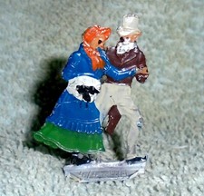 Vintage Heinrichsen German Flat Lead "Skating Couple" Near Mint Free Ship Lot B