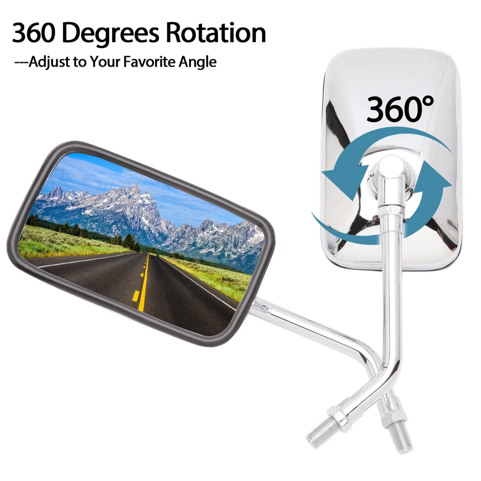 Pair M10 Motorcycle Side Mirrors For Honda Nighthawk CB 250 450 650 700 750 SC/F - Image 3 of 4