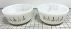 Vintage 2 FIRE KING CANDLE GLOW 6 oz  Anchor Hocking Custard Bowls 434 Starburst