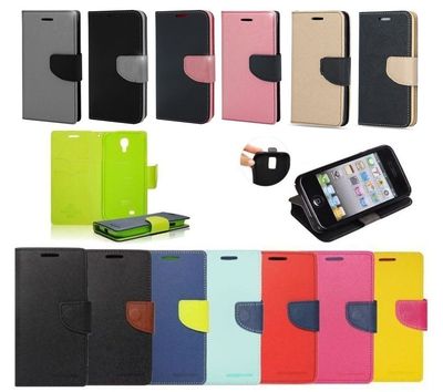 Book Case Schutz Hülle HandyTasche Lederimitat Etui Flip Alcatel Go Play  7048X