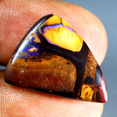12.28 KT Decorato Cabochon (22 X 16 MM) Multi Australiano Koroit Masso Opale