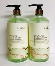 2 Bottles Relax Sea Minerals Aloe  Cucumber Renewing Body Wash 33.8 fl oz Each