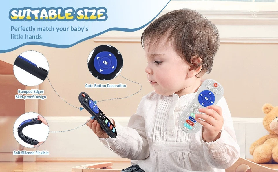 2 件装遥控形状牙胶玩具礼物,适用于婴儿 6-12 个月,不含 BAP — 第 3/4 张图片