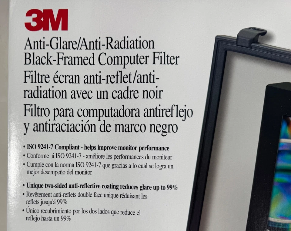 3M EF200XXLB Anti-Glare/Anti-Radiation Monitor Filter for 19 to 21 Inch Screens - Image 3 of 4