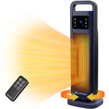 Comfort Zone 26" Oscillating Digital Tower Heater with Remote Control, Navy