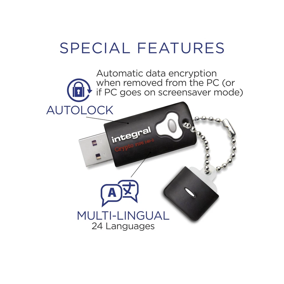 Integral 64GB Crypto-140-2 256-Bit Hardware Encrypted 3.0 USB Secure Flash Me... - Image 4 of 4