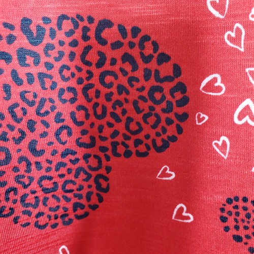 Allison Daley Womens SZ M Top 3/4 Sleeve Red Hearts Sequins Tunic Lightweight - Picture 7 of 17