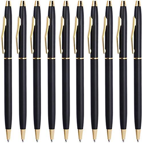 Pens,  Ballpoint Pen Bulk Ink 1.0 mm Medium Point Smooth Writing and Gold Black-image