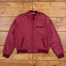 Vintage Montgomery Ward Bomber Jacket L 80s Windbreaker Purple Womens Zip