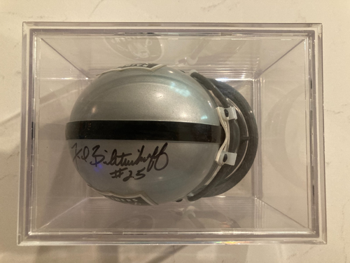 Fred Biletnikoff Signed Oakland Raiders Mini-Helmet #25 with COA & Display Case - Picture 9 of 12